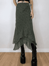 Irregular Floral Pattern Midi Skirt